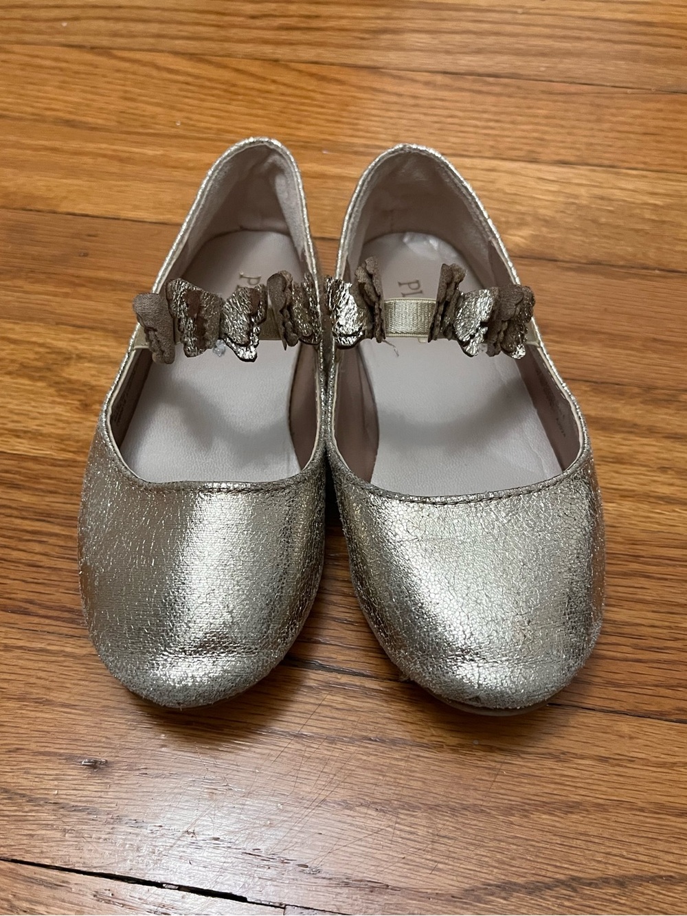 ⭐️5/$25⭐️ The Children's Place Gold Flats with Strap Toddler Girl Size 10